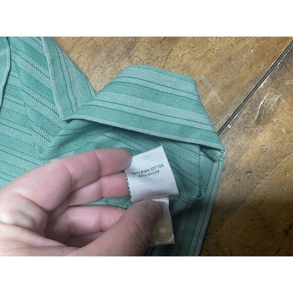 Masters Collection Augusta National Green Striped Golf Polo Shirt Men L Pima - Picture 7 of 8